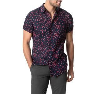 RODD AND Gunn Broadbay Sports Fit Short Sleeve Button Up Linen Shirt Size L